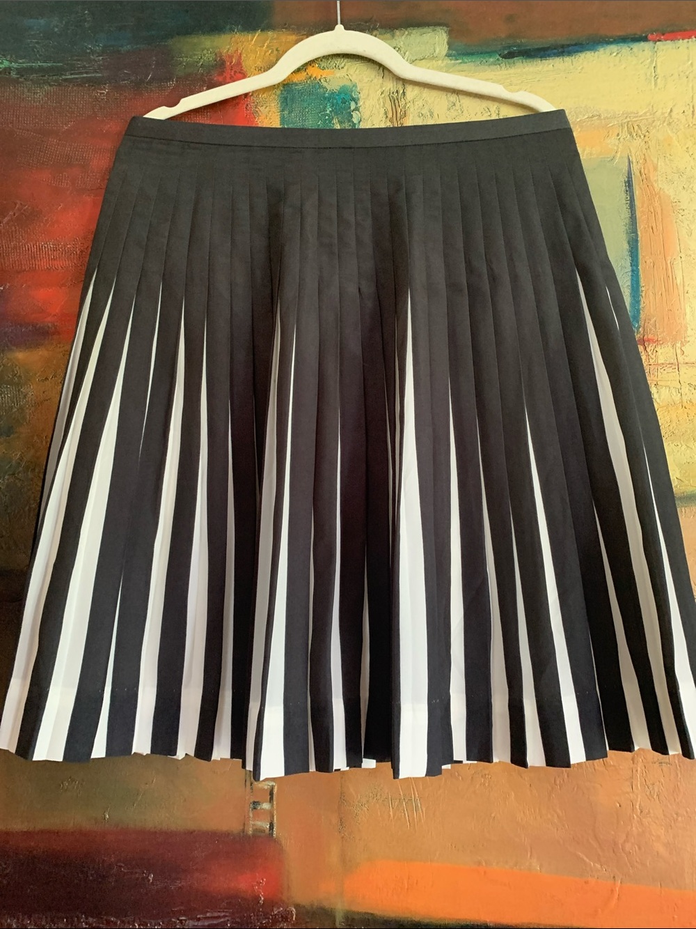 J. Crew Two-Tone Pleated A-Line Skirt,  Size 10